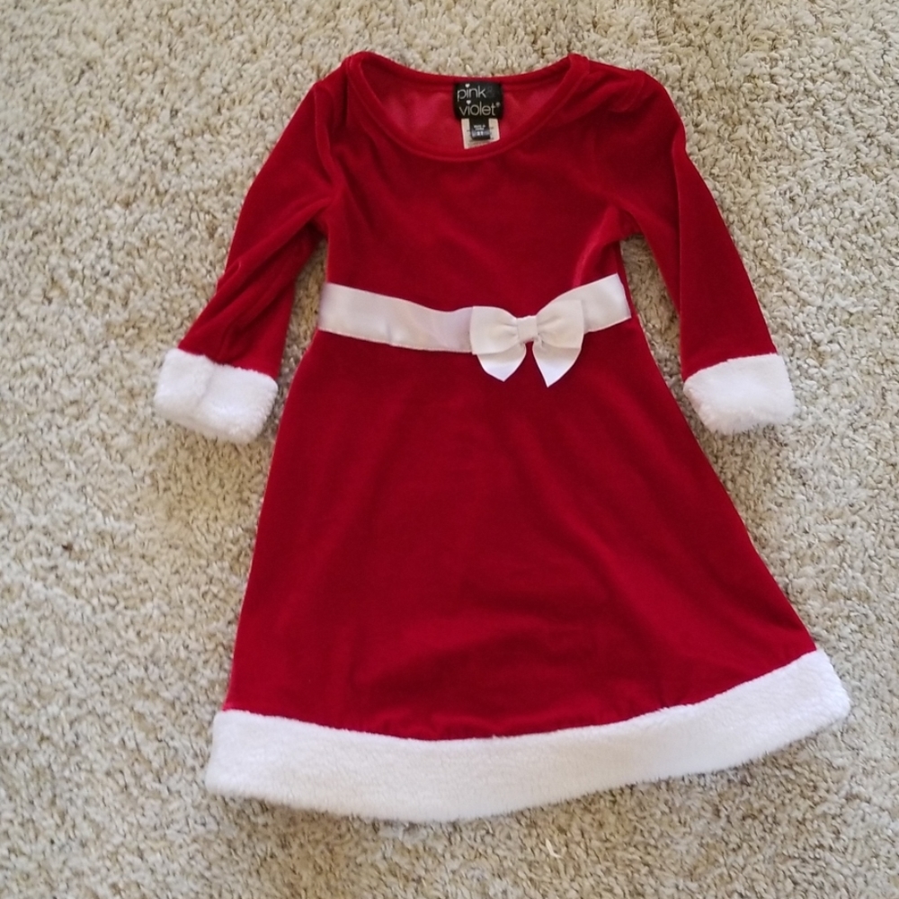 Velvet red white Santa dress